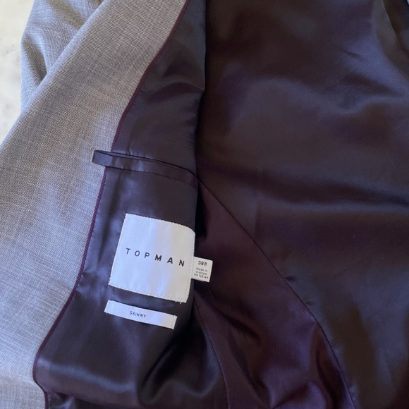 Topman Skinny Fit Suit Jacket & Skinny Fit Trousers Suit Set, Small 38R - Picture 12 of 15